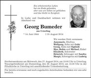 Traueranzeige Georg Bumeder