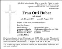 Traueranzeige Otti Huber