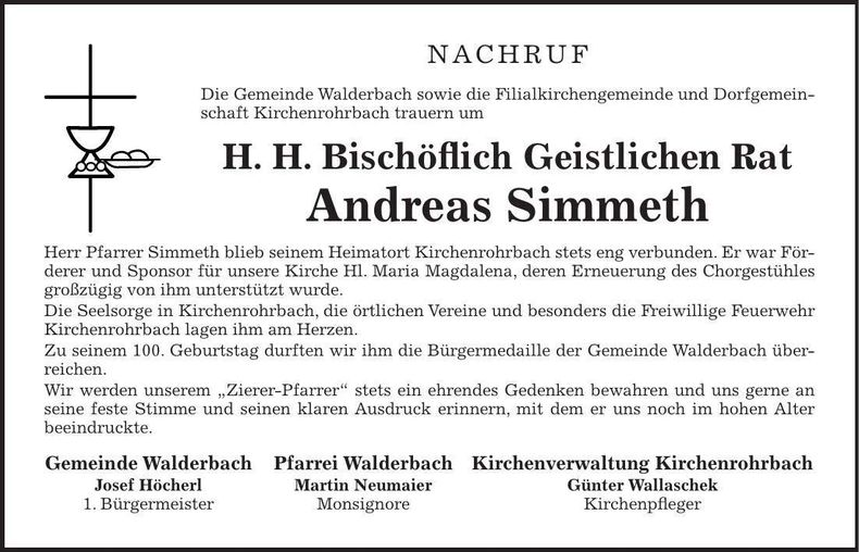 Traueranzeige Andreas Simmeth