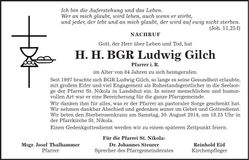 Traueranzeige Ludwig Gilch