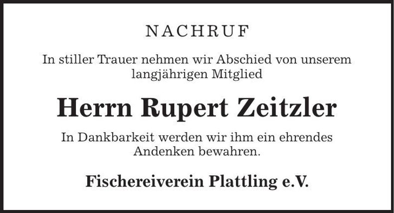 Traueranzeige Rudolf Pfeil
