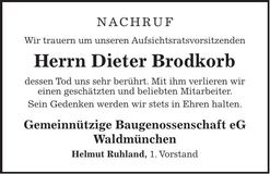 Traueranzeige Dieter Brodkorb
