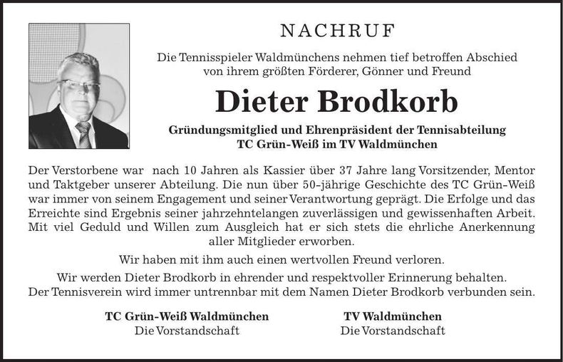 Traueranzeige Dieter Brodkorb