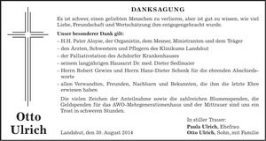 Traueranzeige Otto Ulrich