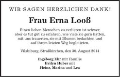 Traueranzeige Erna Looß