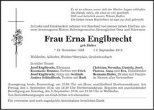 Traueranzeige Erna Englbrecht