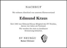 Traueranzeige Edmund Kraus
