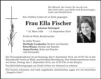 Traueranzeige Ella Fischer