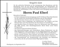 Traueranzeige Paul Eberl