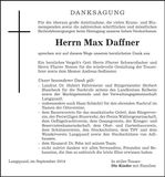Traueranzeige Max Daffner