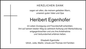 Traueranzeige Heribert Egenhofer