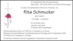 Traueranzeige Rita Schmucker