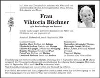 Traueranzeige Victoria Büchner