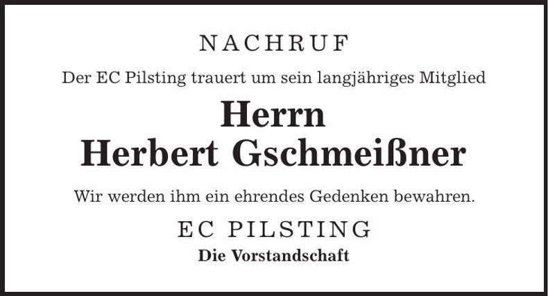 Traueranzeige Heinrich Plendl