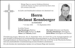 Traueranzeige Helmut Rennberger