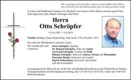 Traueranzeige Otto Schröpfer
