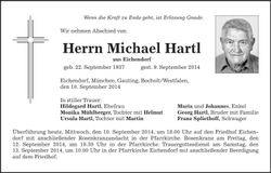 Traueranzeige Michael Hartl
