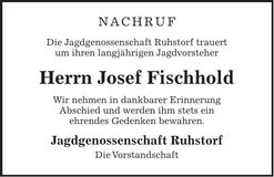 Traueranzeige Josef Fischhold