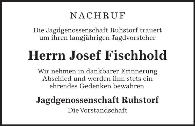 Traueranzeige Josef Fischhold