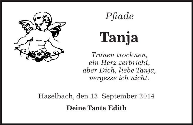 Traueranzeige Tanja 