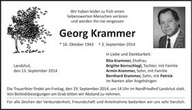 Traueranzeige Georg Krammer