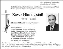 Traueranzeige Xaver Himmelstoß