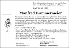 Traueranzeige Manfred Kammermeier