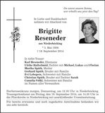 Traueranzeige Brigitte Reseneder