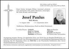 Traueranzeige Josef Paulus