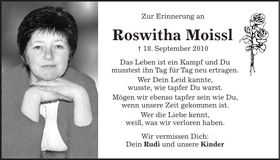 Traueranzeige Roswitha Moissl