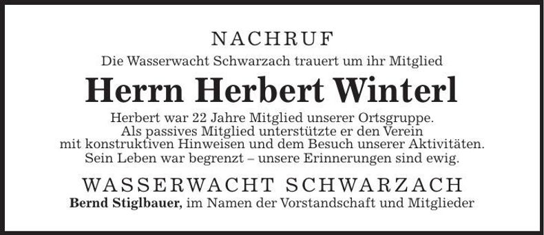 Traueranzeige Herbert Winterl