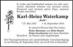 Traueranzeige Karl-Heinz Waterkamp