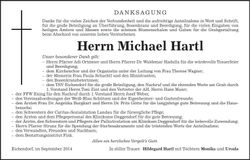 Traueranzeige Michael Hartl