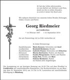 Traueranzeige Georg Riedmeier