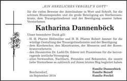 Traueranzeige Katharina Dannenböck
