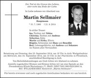 Traueranzeige Martin Sellmaier