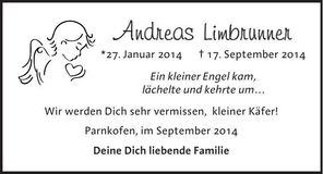 Traueranzeige Andreas Limbrunner