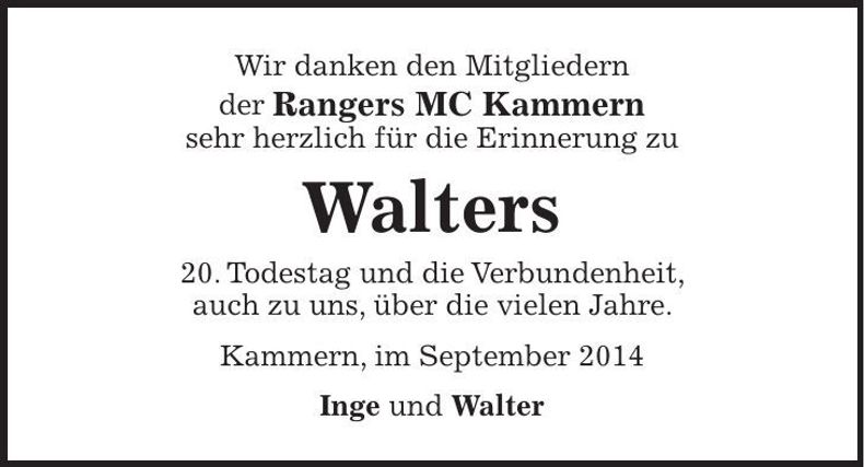 Traueranzeige Walter Pinkl