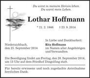 Traueranzeige Lothar Hoffmann