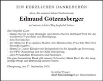 Traueranzeige Edmund Götzensberger