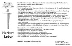 Traueranzeige Herbert Lober