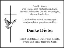 Traueranzeige Dieter Hartel