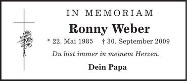 Traueranzeige Weber Ronny