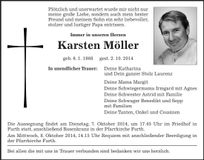 Traueranzeige Karsten Möller