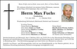Traueranzeige Max Fuchs