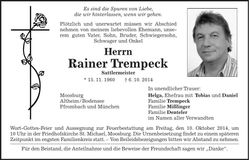 Traueranzeige Rainer Trempeck