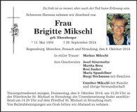 Traueranzeige Brigitte Mikschl
