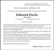 Traueranzeige Edmund Dachs