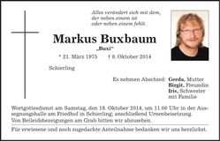 Traueranzeige Markus Buxbaum