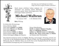 Traueranzeige Michael Walbrun